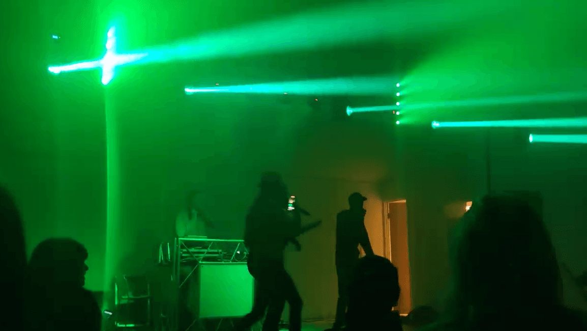 Ljusshow under kvällsevent