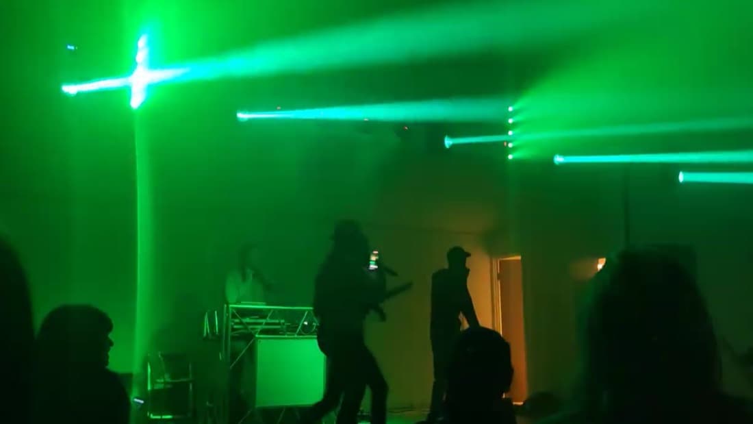 Ljusshow under kvällsevent